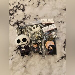Nightmare Before Christmas Jack Wallet Mayor Keychain Bag Charm Button LOT